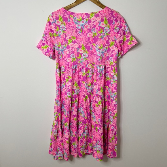 NEW Lilly Pulitzer Jodee Swing Dress Amethyst Size Small Floral Tiered Ruffles - Picture 8 of 9